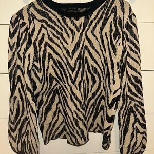 Current Air Black and Cream Zebra Blouse